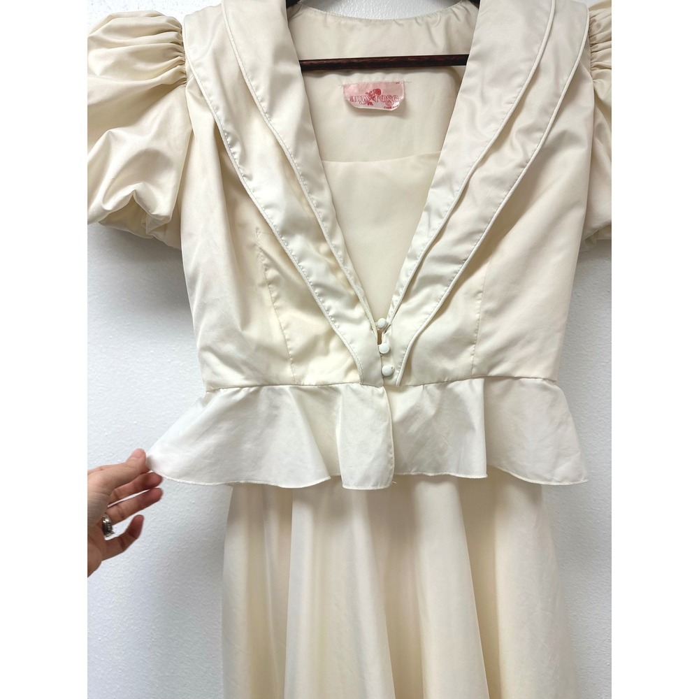 Vintage 1970s Amy Rose Romantic Prairie Coat &‎ Dress Set Cream S/M - Picture 4 of 12